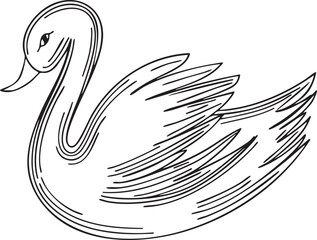 Obraz premium A graceful white swan glides serenely across a calm reflective surface.