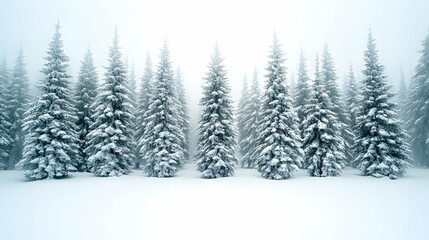 Fototapeta premium Snowy winter forest scene