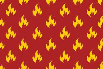 seamless pattern wallpaper of fire flames on red background