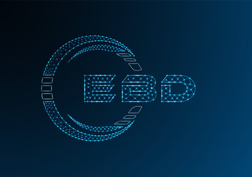 EBD low poly letter logo vector design. EBD lower poly logo design. Low poly logo.