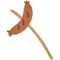 grilled bratwurst on a stick