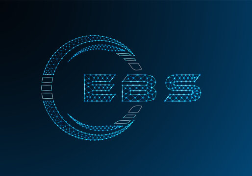 EBS low poly letter logo vector design. EBS lower poly logo design. Low poly logo.