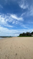 tropical beach with blue sky