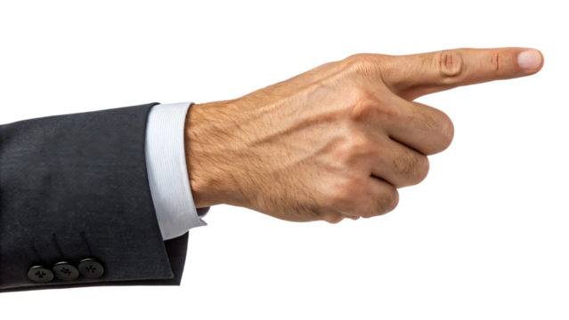 businessman pointing finger isolated