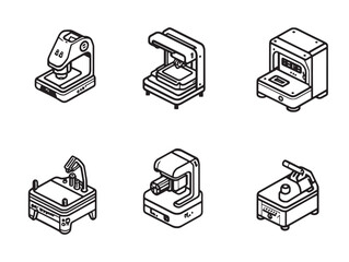 modern 3d printing machine line drawing for design projects