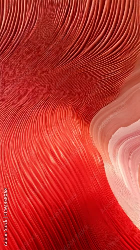 Poster abstract red and peach wavy lines creating a dynamic background in a textured, soft, flowing, and cu