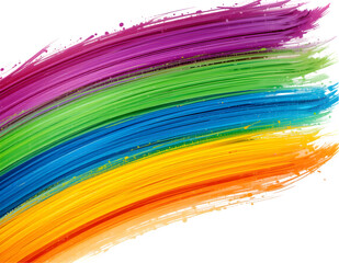 Vibrant Brush Strokes isolated PNG on Transparent Background,Strokes in multicolor Hues,Colorful realistic modern Design Element