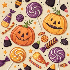 halloween seamless pattern  background 