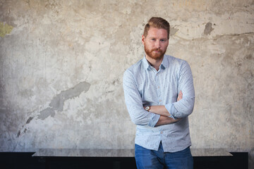 Portraits of young software developers in coworking open space