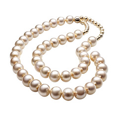 Obraz premium white pearl necklace isolated on white background. PNG Transparent.