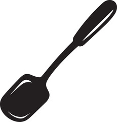 Spatula Silhouette Vector | Kitchen Tool, Cooking Utensil & Flip Icon in Black Vector