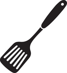 Spatula Silhouette Vector | Kitchen Tool, Cooking Utensil & Flip Icon in Black Vector