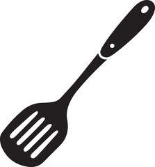 Spatula Silhouette Vector | Kitchen Tool, Cooking Utensil & Flip Icon in Black Vector