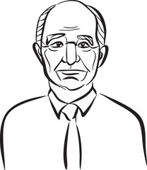 Obraz premium An elderly man gazes thoughtfully into the distance.