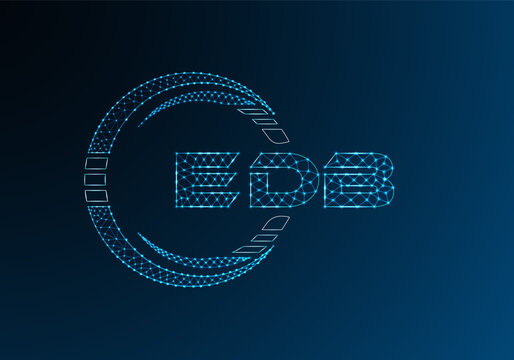 EDB low poly letter logo vector design. EDB lower poly logo design. Low poly logo.