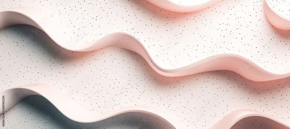 Poster elegant wave pattern, soft cream and muted beige layered design, abstract 3d background texture
