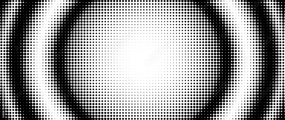 Poster Grunge halftone gradient background pattern. Black and white abstract background patter, circular halftone dots vector design.
