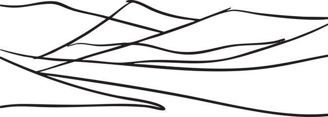 Fototapeta premium A minimalist black and white of flowing lines resembling waves.