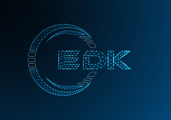 EDK low poly letter logo vector design. EDK lower poly logo design. Low poly logo.