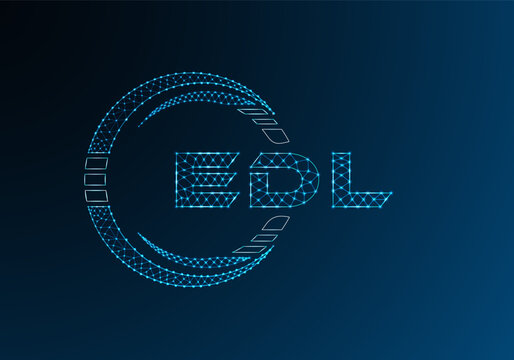 EDL low poly letter logo vector design. EDL lower poly logo design. Low poly logo.