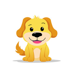 funny cartoon dog character with a smile cheerful character for cartoon and game