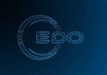 EDO low poly letter logo vector design. EDO lower poly logo design. Low poly logo.