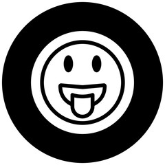 Fototapeta premium Face with Tongue Icon