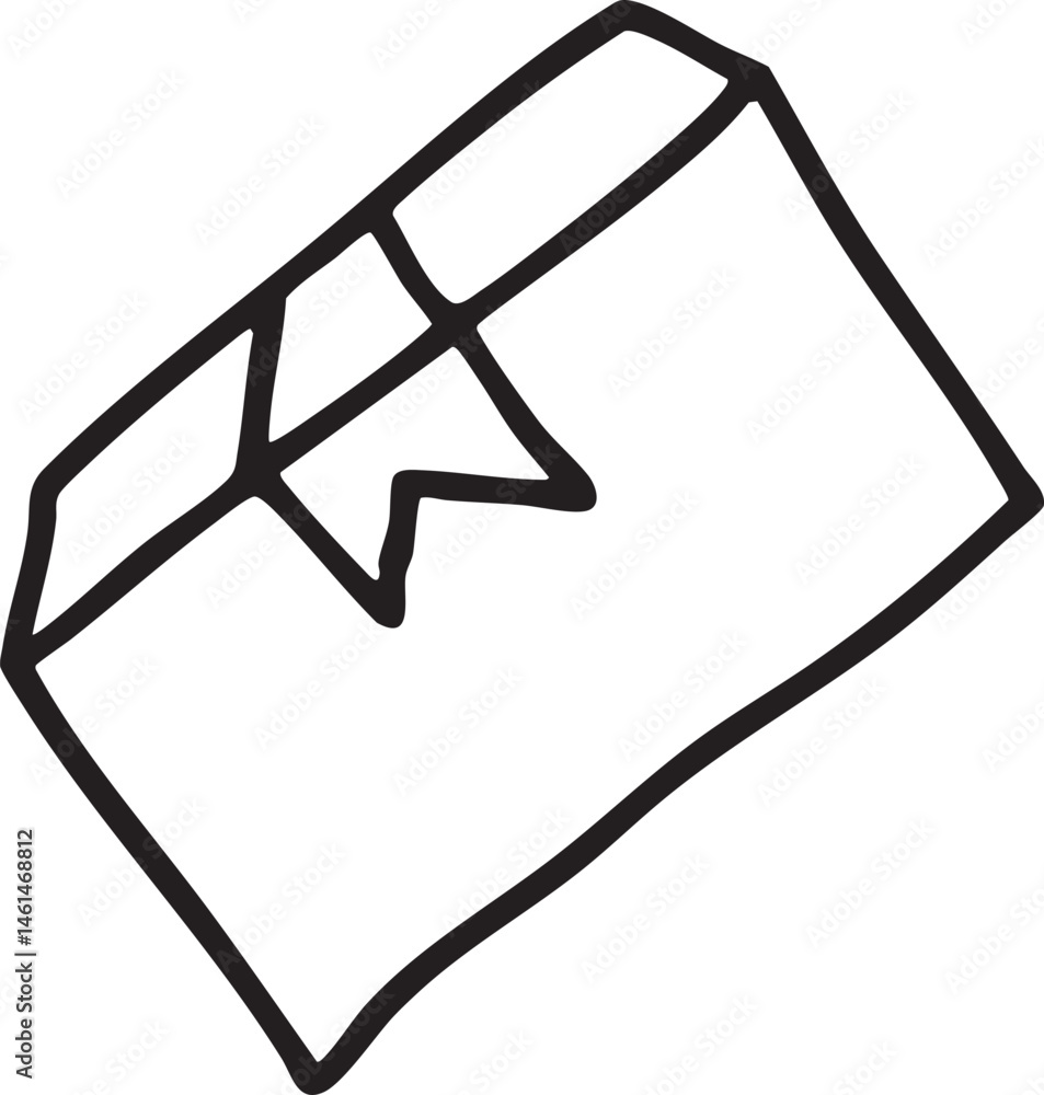 Poster a simple open envelope with a decorative ribbon.