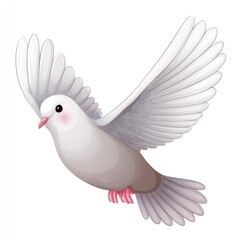 Obraz premium Charming white dove in flight clipart for design and decoration projects