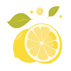 Flat vector illustration of a lemon 