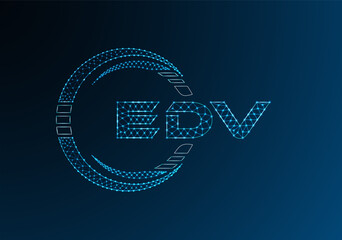EDV low poly letter logo vector design. EDV lower poly logo design. Low poly logo.