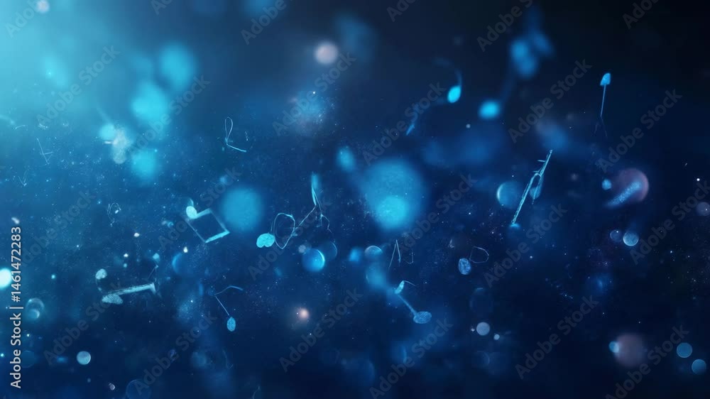Aufkleber floating musical notes create a vibrant atmosphere with shimmering background effects in a digital a