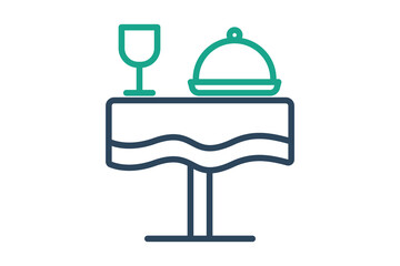 Banquet icon. line icon style. icon related to catering services food. catering elements vector illustration