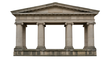 Isolated Stone Colonnade Structure with Classical Architectural Elements