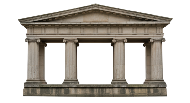 Isolated Stone Colonnade Structure with Classical Architectural Elements