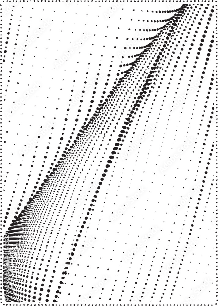 Poster a dynamic flowing of numerous small dots creates a sense of movement and depth.