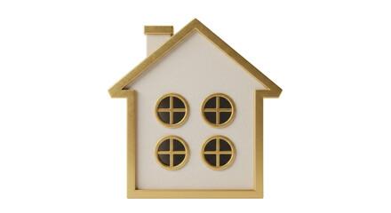 Isolated House Icon with Round Windows