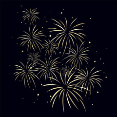 Fireworks explosion isolated illustration. Vector design element.