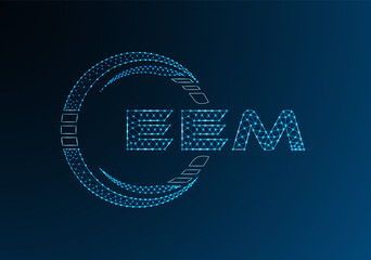 Fototapeta premium EEM low poly letter logo vector design. EEM lower poly logo design. Low poly logo.