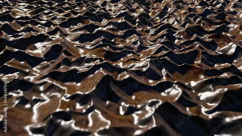Poster metallic waves reflecting light in dynamic movement