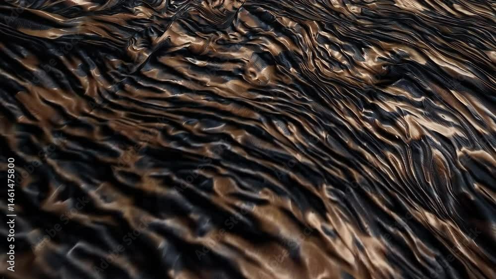 Aufkleber dynamic flow of metallic abstract waves in motion