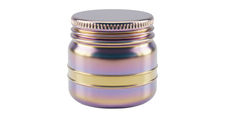 Isolated Metallic jar with lid
