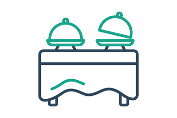 Buffet icon. line icon style. icon related to service food arrangements. catering elements vector illustration
