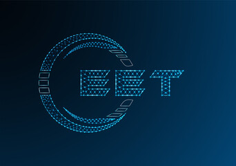 EET low poly letter logo vector design. EET lower poly logo design. Low poly logo.