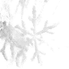 Abstract dots form a stylized reindeer silhouette against a neutral background.