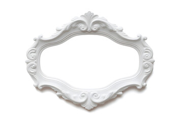 Rococo cartouche frame isolated on solid white background