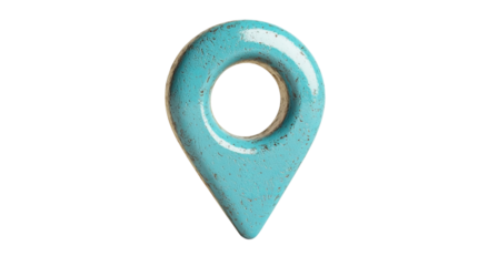 Png of A vibrant blue location pin on a white background, symbolizing navigation and place identification.