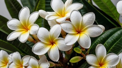 Fototapeta premium white frangipani flowers