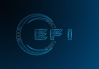 EFI low poly letter logo vector design. EFI lower poly logo design. Low poly logo.