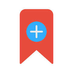 Obraz premium Add Bookmark icon vector image. Suitable for mobile apps, web apps and print media.